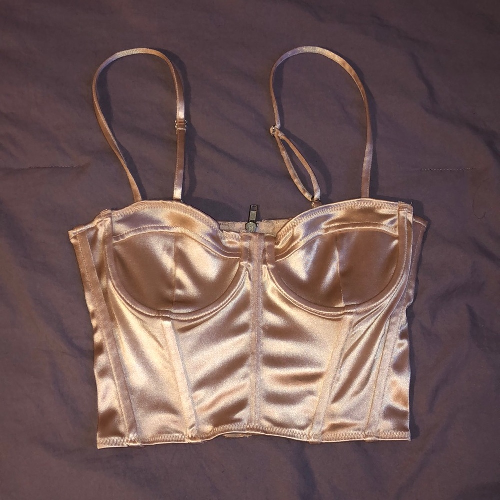 Satin corset crop top